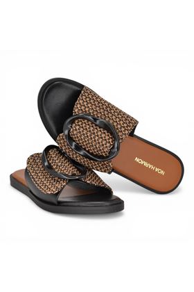 Ciabatta donna Noa Harmon  in tessuto colore naturale. NOA HARMON | 9661-NATURALE